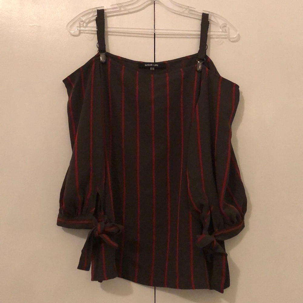 Off the shoulder with straps shirt